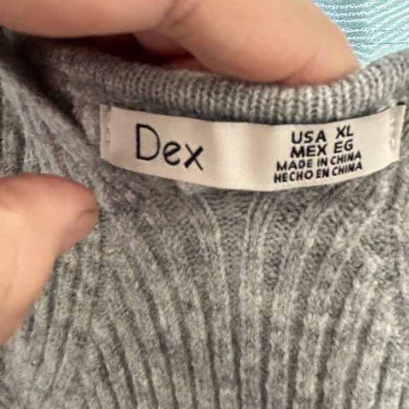 Dex Gray Ribbed Midi Dress-XL- form fitting- slits bottom hem. New or like new - Picture 7 of 9
